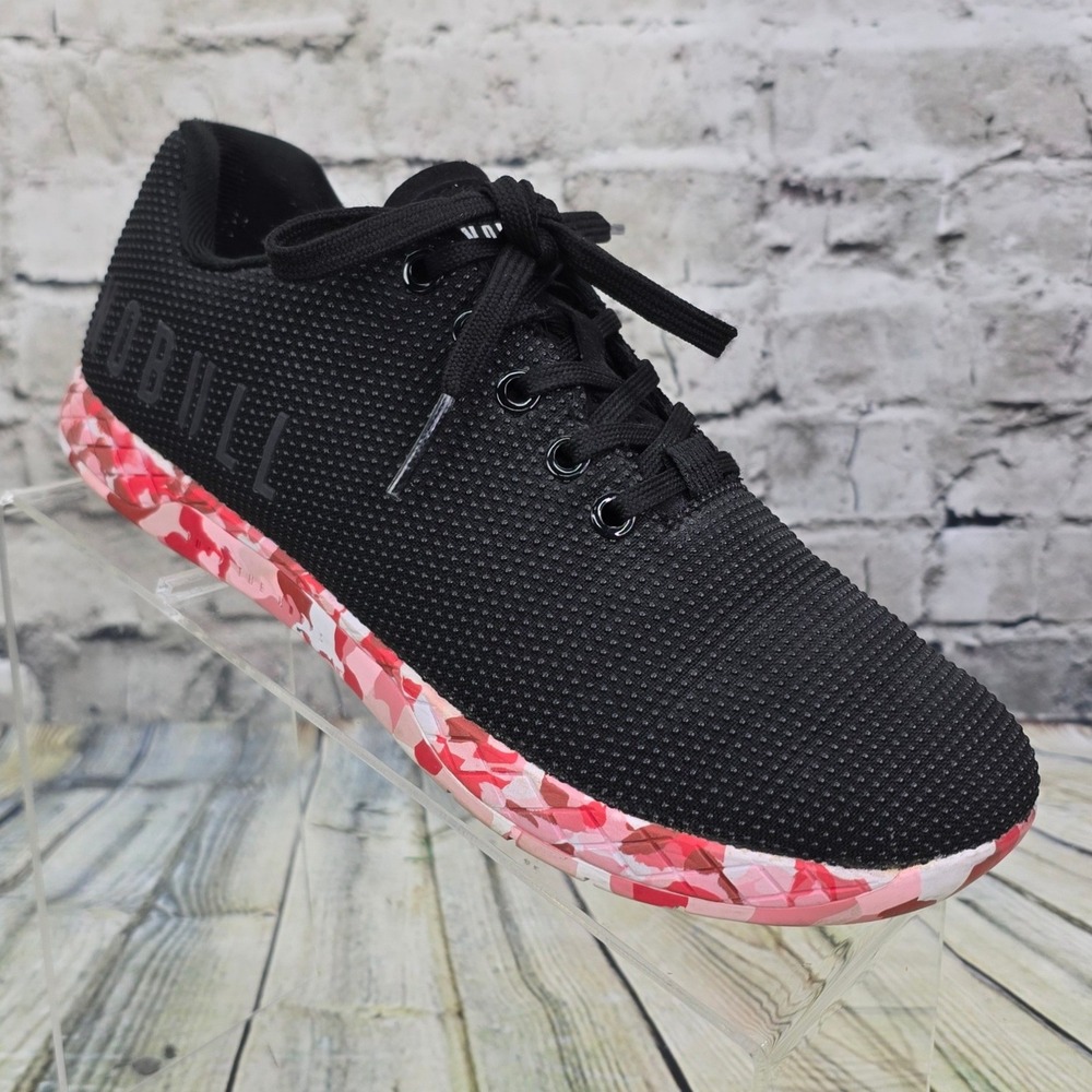 NOBULL SuperFabric Trainer Sneakers Womens 8.5 Mens 7 Black Red Camo Cross Fit